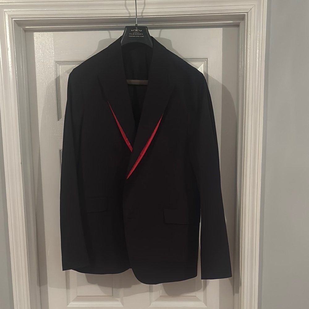 Alexander McQueen Black Blazer with Red Accent